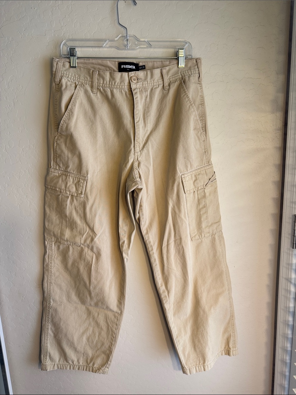 RSQ Men's Tan Cargo Pants with Utility Pockets